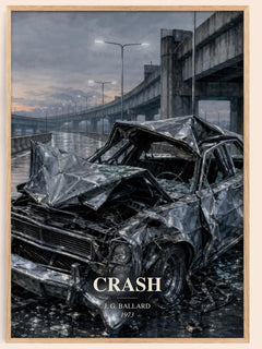 Crash watercolour book poster by J. G. Ballard – framed literary art print