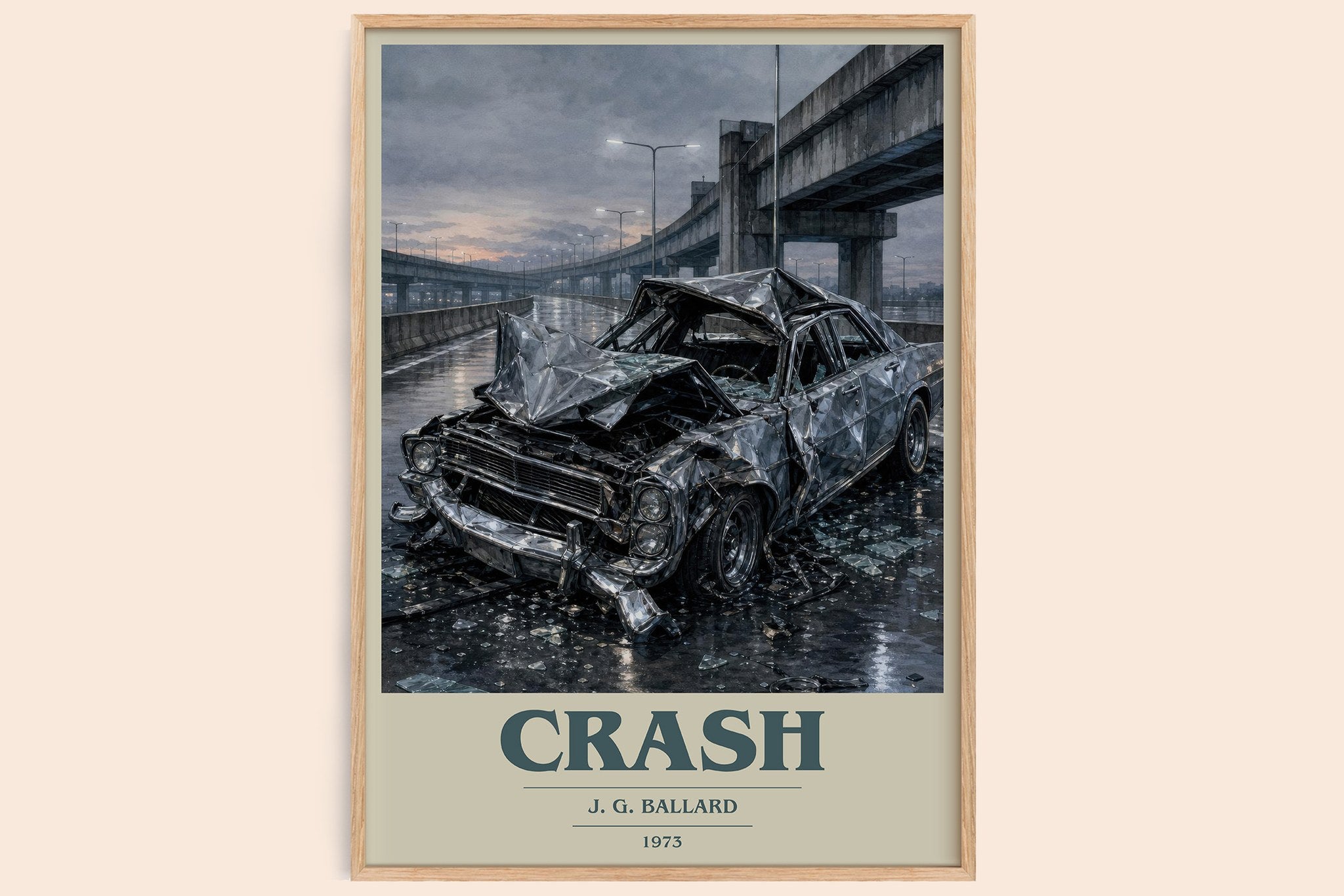Crash Book Cover Poster by J. G. Ballard