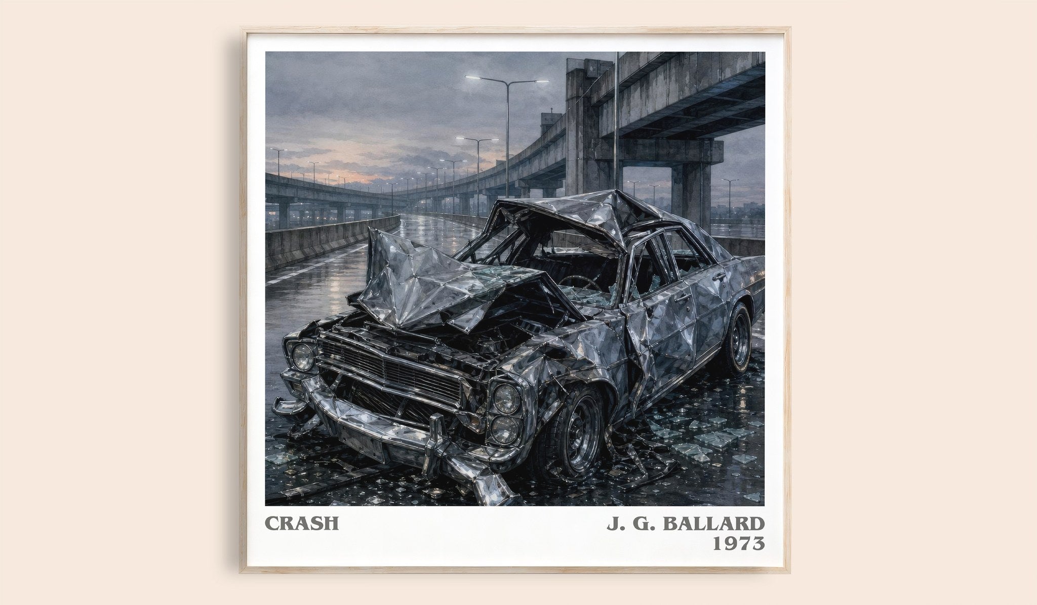 Crash Literary Art Print by J. G. Ballard