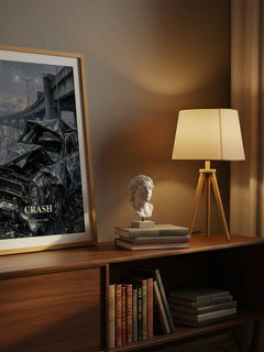 Crash watercolour print on bookshelf – J. G. Ballard fan gift