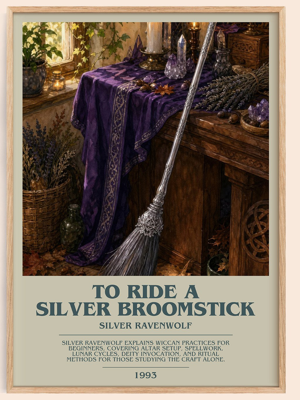 To ride a silver broomstick bookish book poster by Silver Ravenwolf – framed literary art print