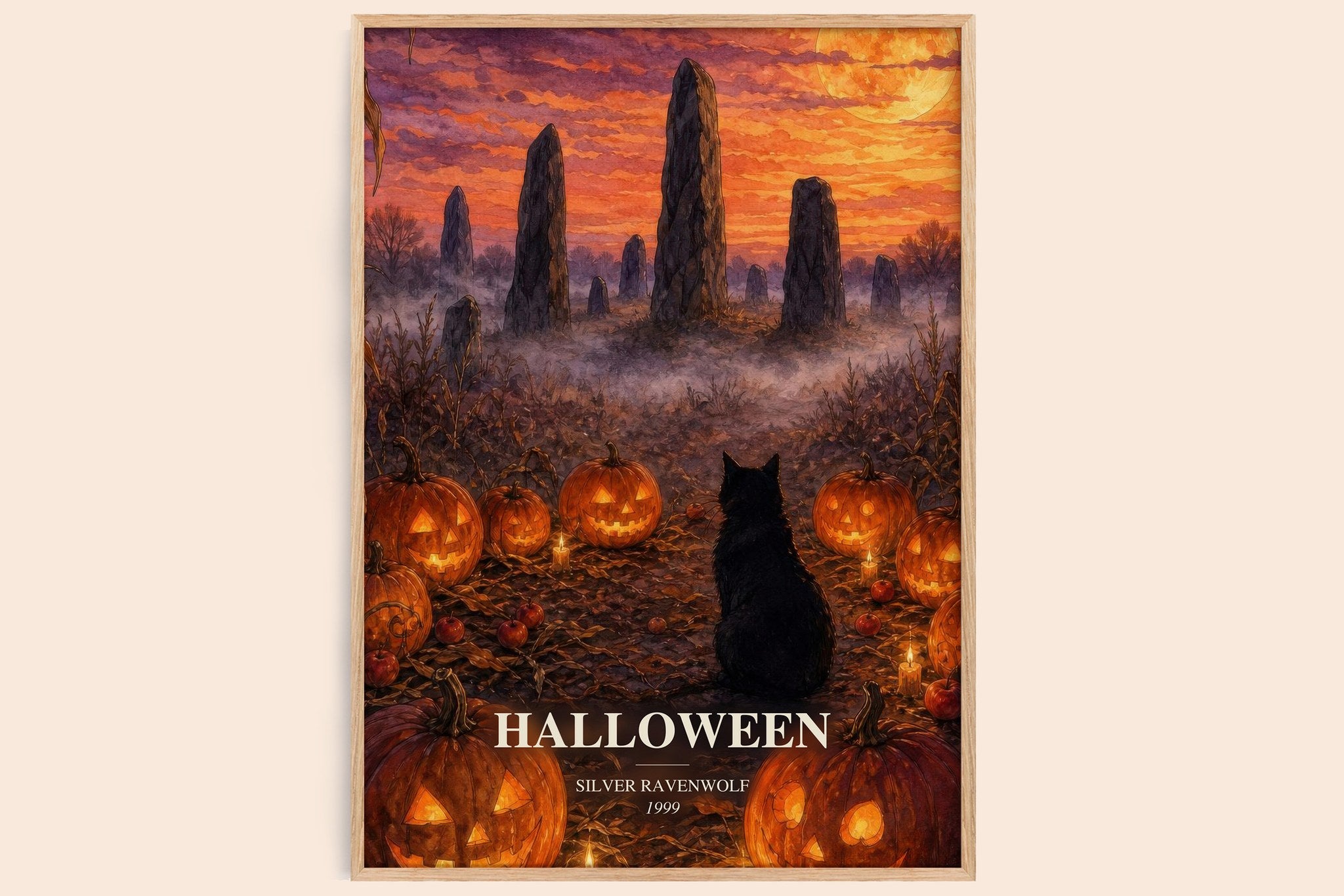 Halloween Book Watercolour Illustration by Silver Ravenwolf