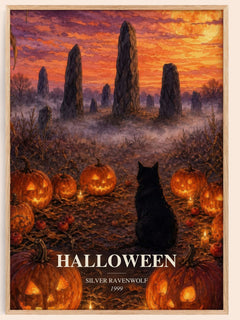 Halloween watercolour book poster by Silver Ravenwolf – framed literary art print