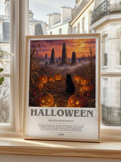 Halloween bookish poster colour and style options – Silver Ravenwolf book art