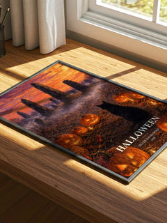 Halloween watercolour book poster framed on wall – non fiction wall art