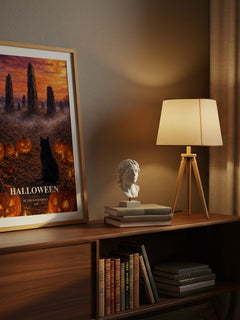 Halloween watercolour print on bookshelf – Silver Ravenwolf fan gift