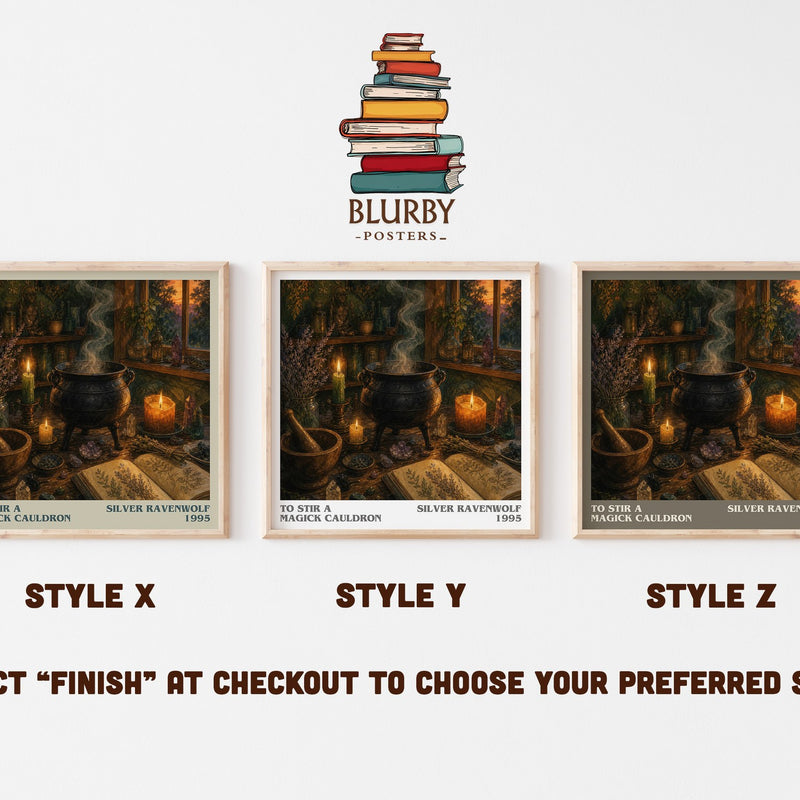 To Stir a Magick Cauldron literary print in frame leaning in hallway – non fiction wall art