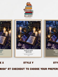Solitary Witch book cover print in frame leaning in hallway – non fiction wall art
