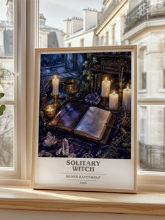 Solitary Witch book cover poster colour and style options – Silver Ravenwolf book art