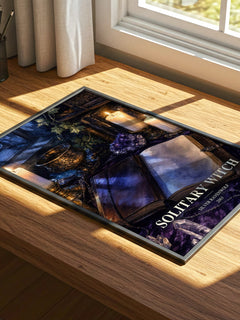 Solitary Witch watercolour book poster framed on wall – non fiction wall art