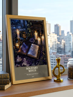 Solitary Witch book cover print framed by window – literary home decor