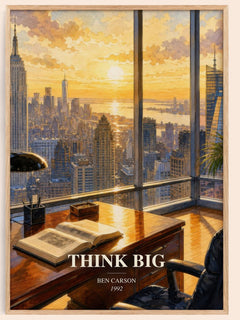 Think big watercolour book poster by Ben Carson – framed literary art print