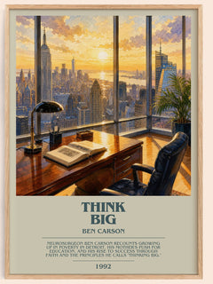 Think big bookish book poster by Ben Carson – framed literary art print