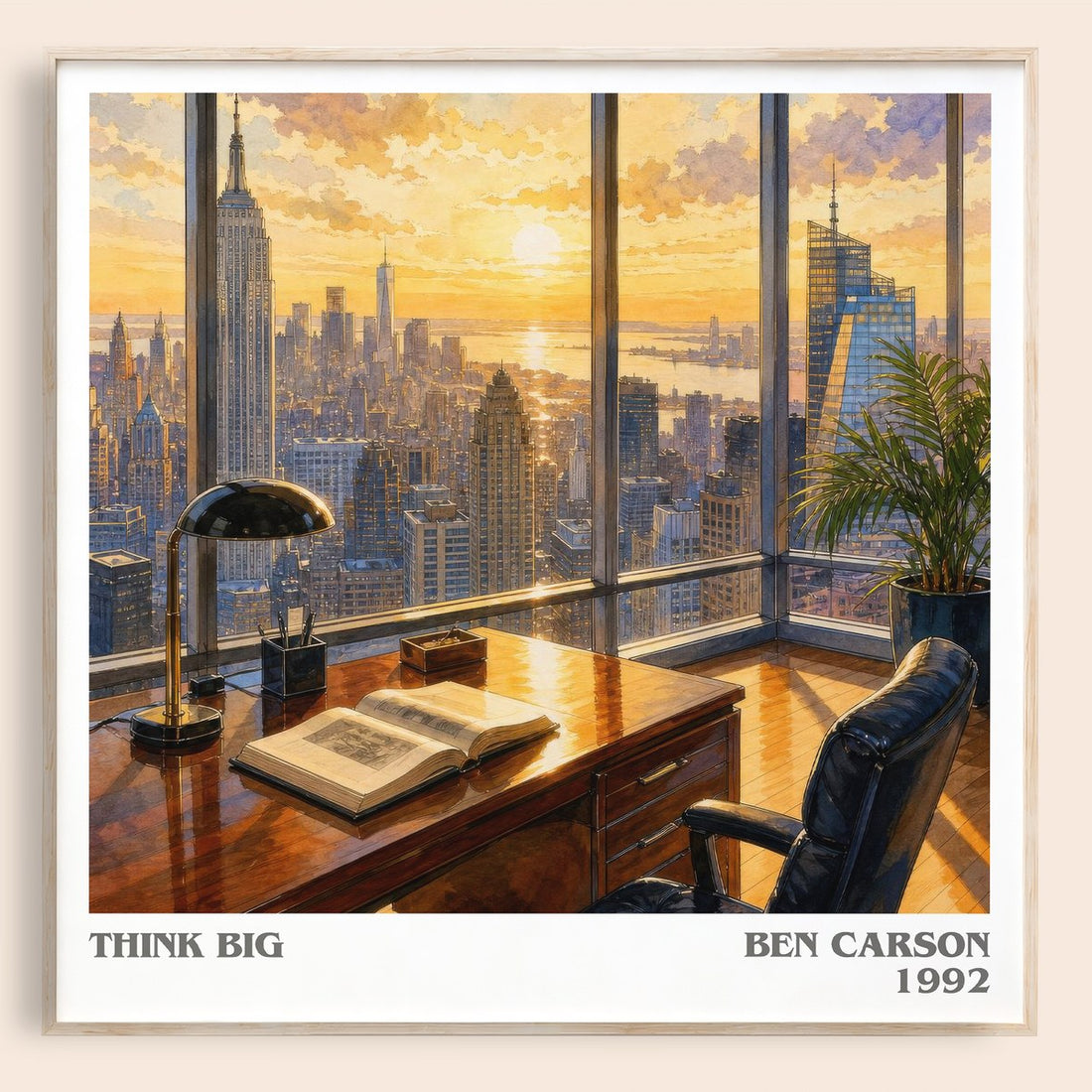 Think big literary book poster by Ben Carson – framed literary art print