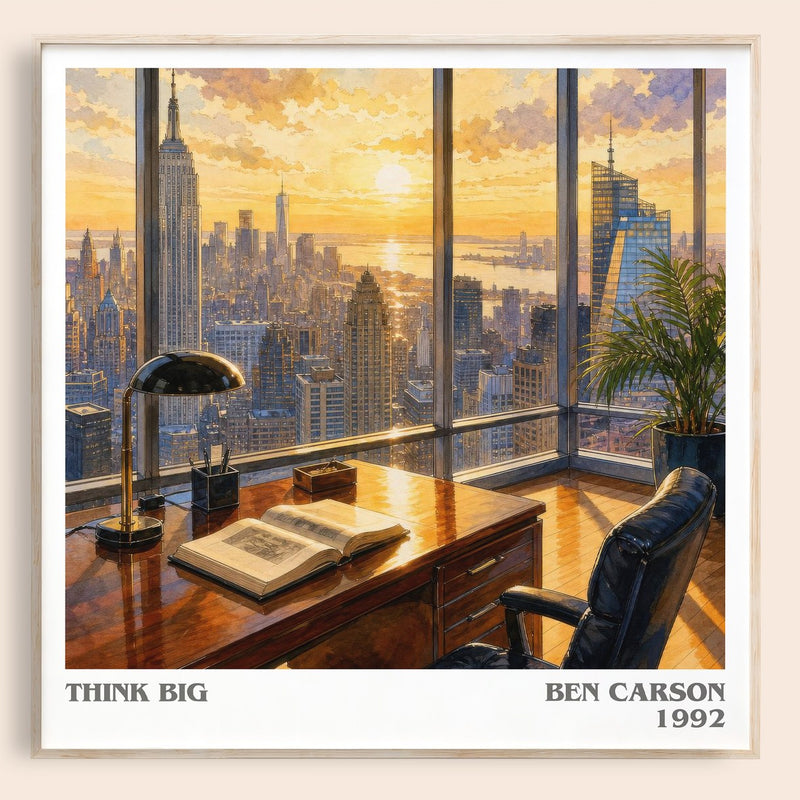 Think big literary book poster by Ben Carson – framed literary art print