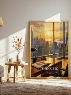 Think big watercolour print in frame leaning in hallway – memoir wall art