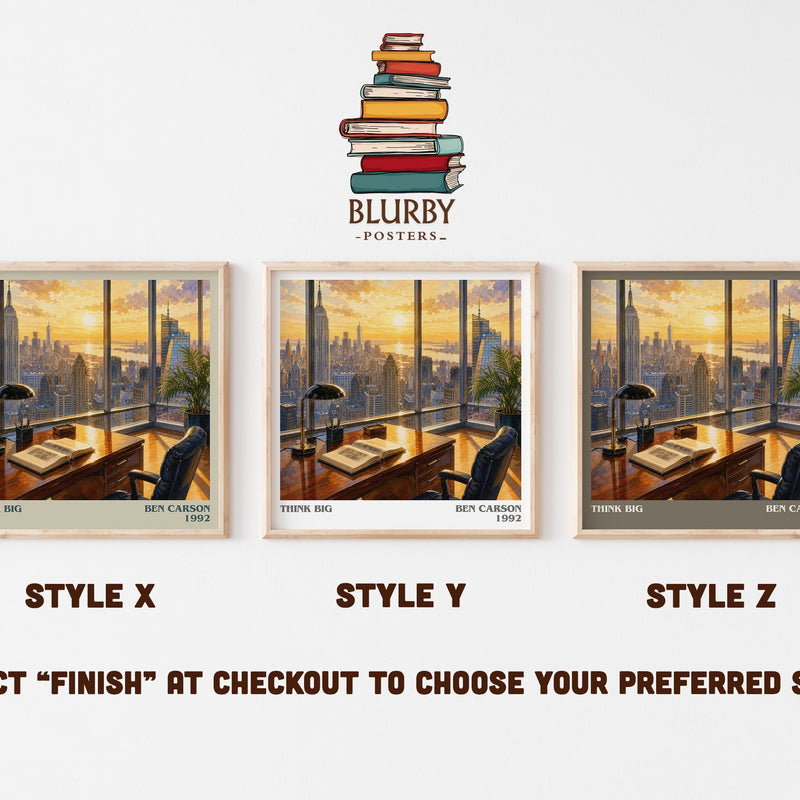 Think big literary print in frame leaning in hallway – memoir wall art