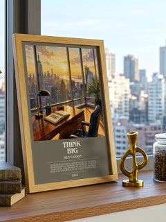 Think big bookish print framed by window – literary home decor