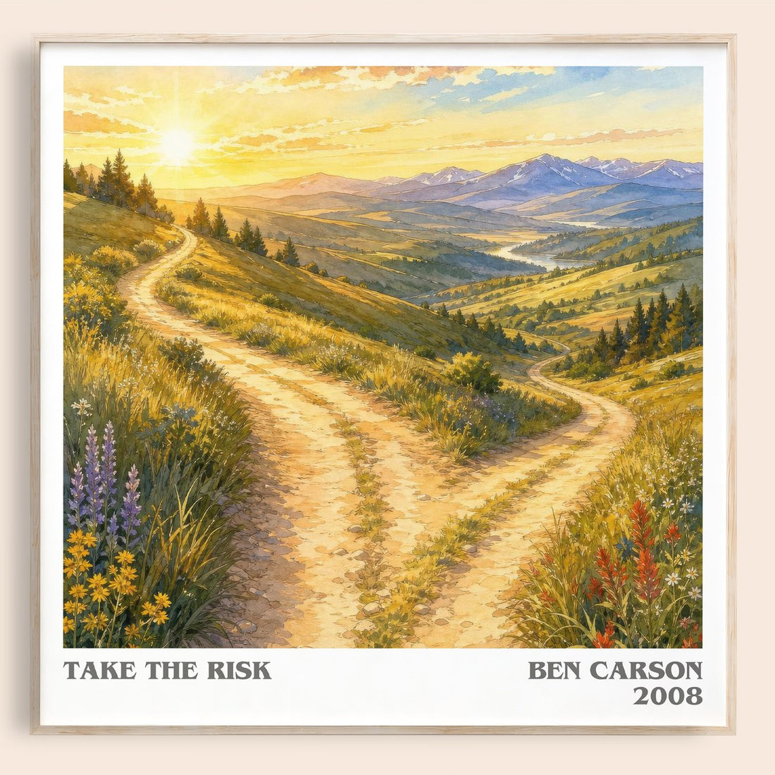 Take the risk literary book poster by Ben Carson – framed literary art print