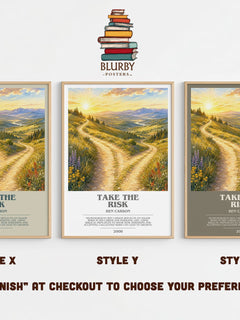 Take the risk bookish print in frame leaning in hallway – memoir wall art