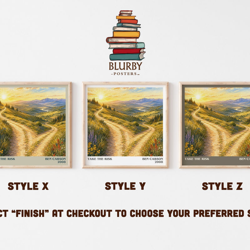 Take the risk literary print in frame leaning in hallway – memoir wall art