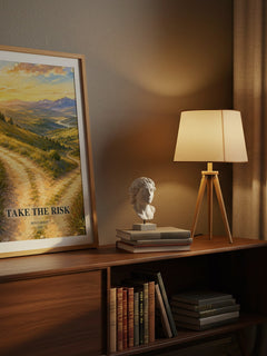 Take the risk watercolour print on bookshelf – Ben Carson fan gift
