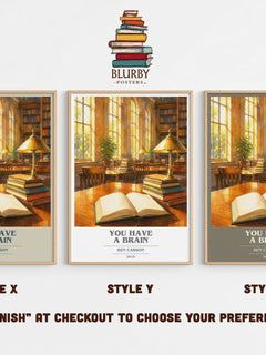 You Have a Brain book cover print in frame leaning in hallway – non fiction wall art