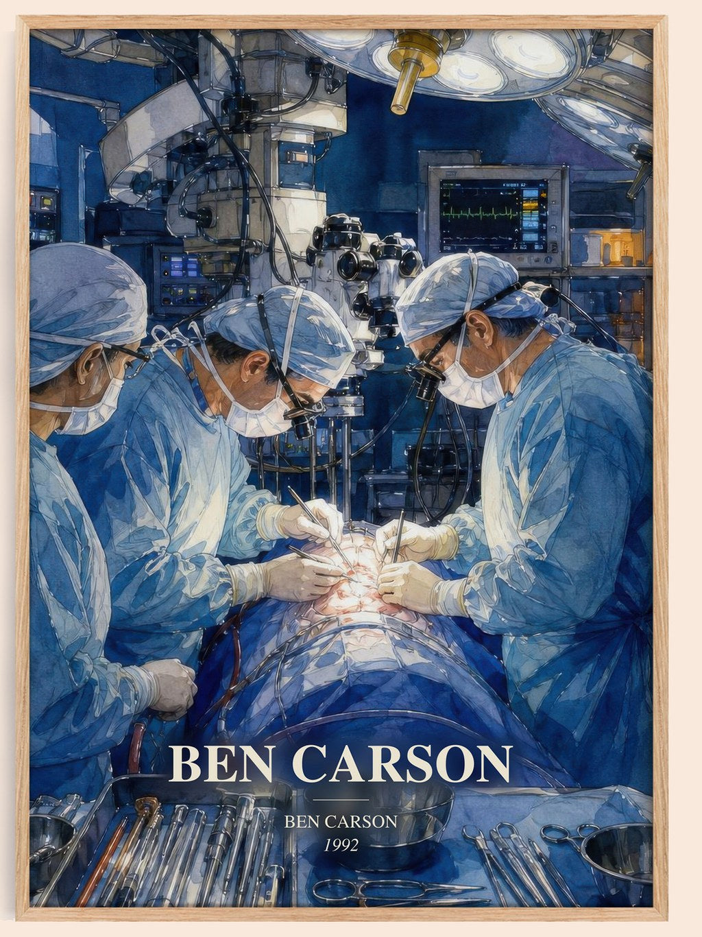 Ben Carson watercolour book poster by Ben Carson – framed literary art print