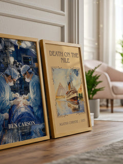 Ben Carson watercolour print framed by window – literary home decor