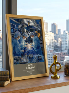 Ben Carson book cover print framed by window – literary home decor