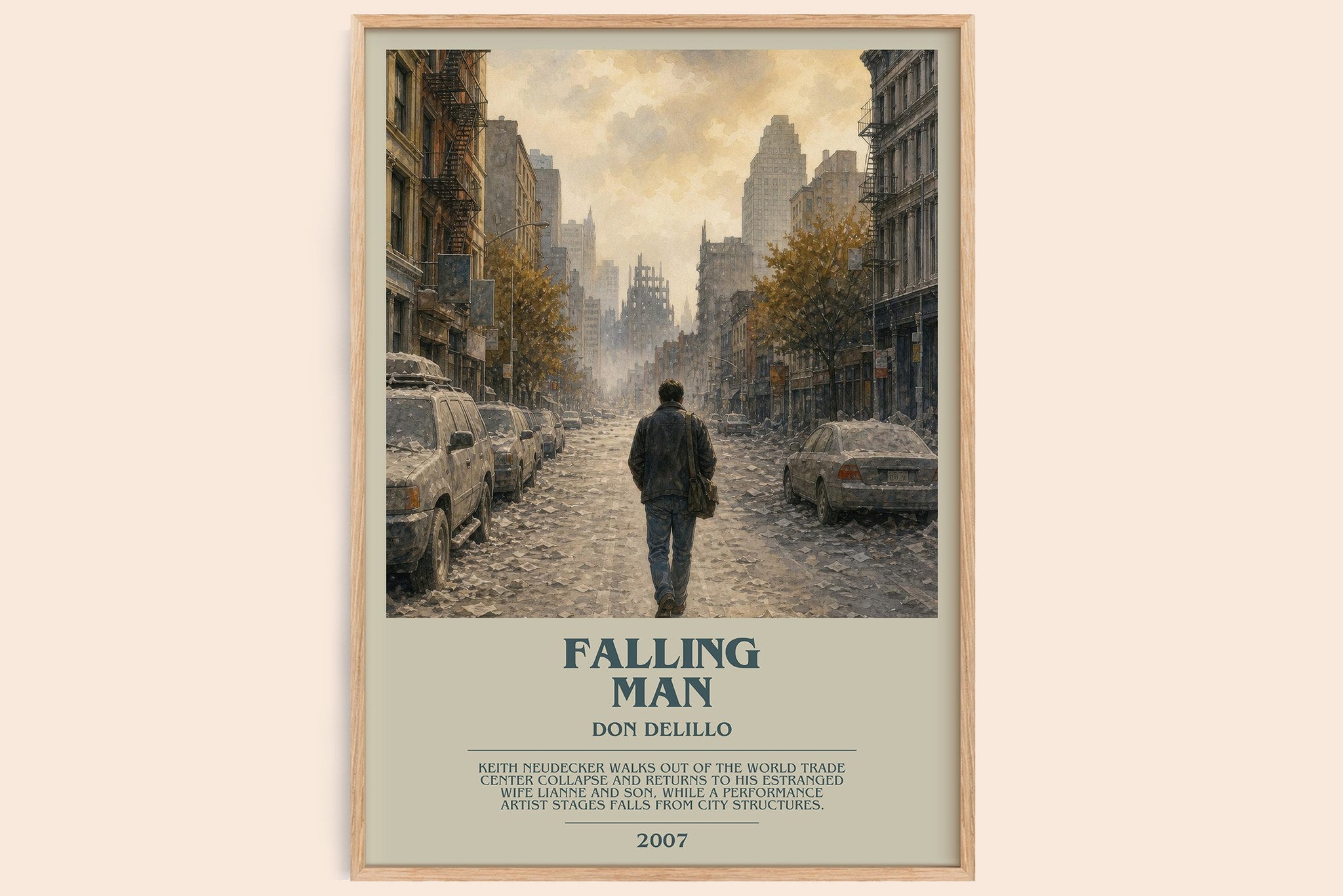 Falling Man Bookish Wall Art by Don DeLillo