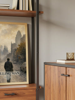 Falling Man book watercolour illustration paper finish options – matte satin gloss