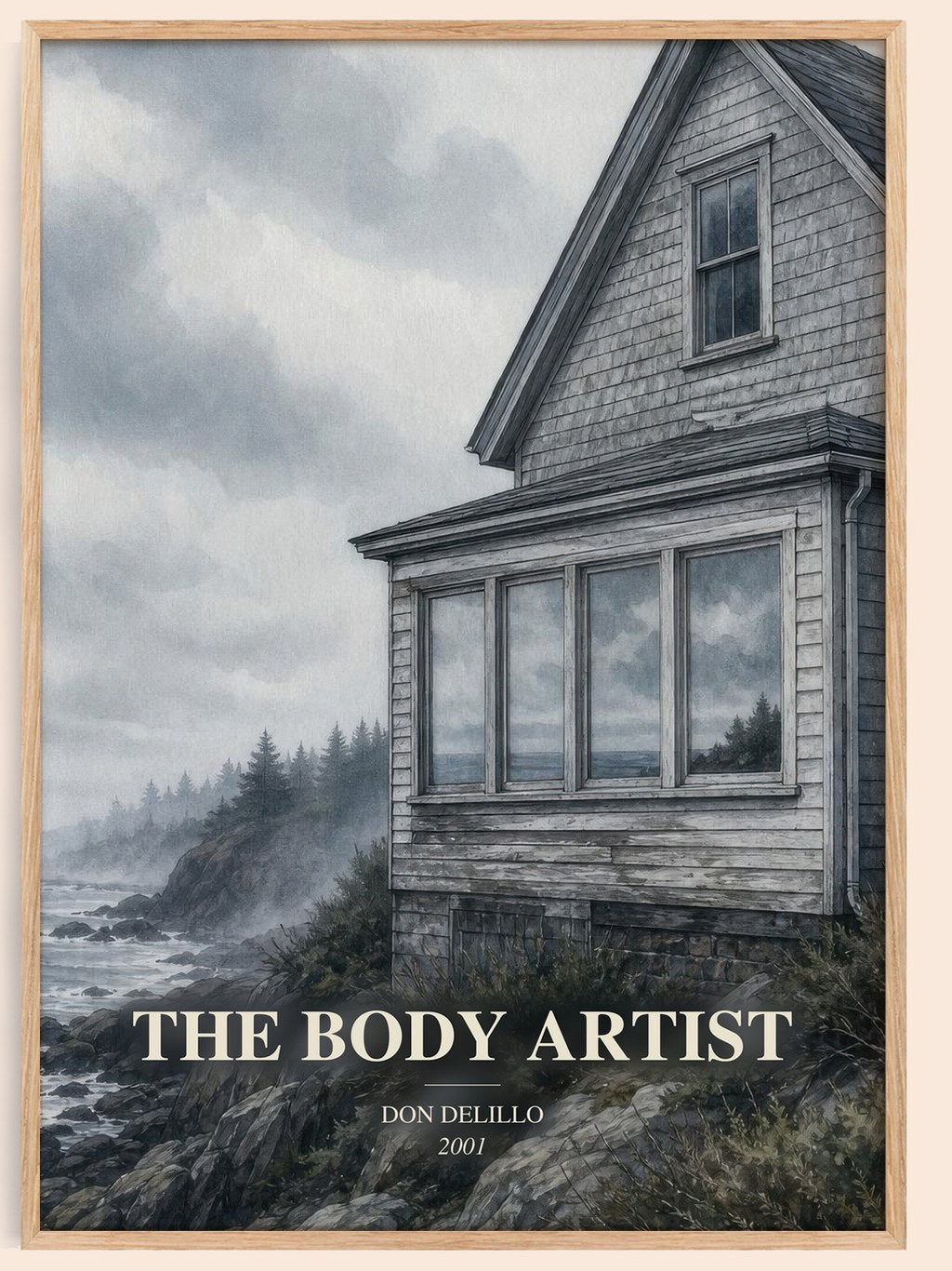 The Body Artist watercolour book poster by Don DeLillo – framed literary art print