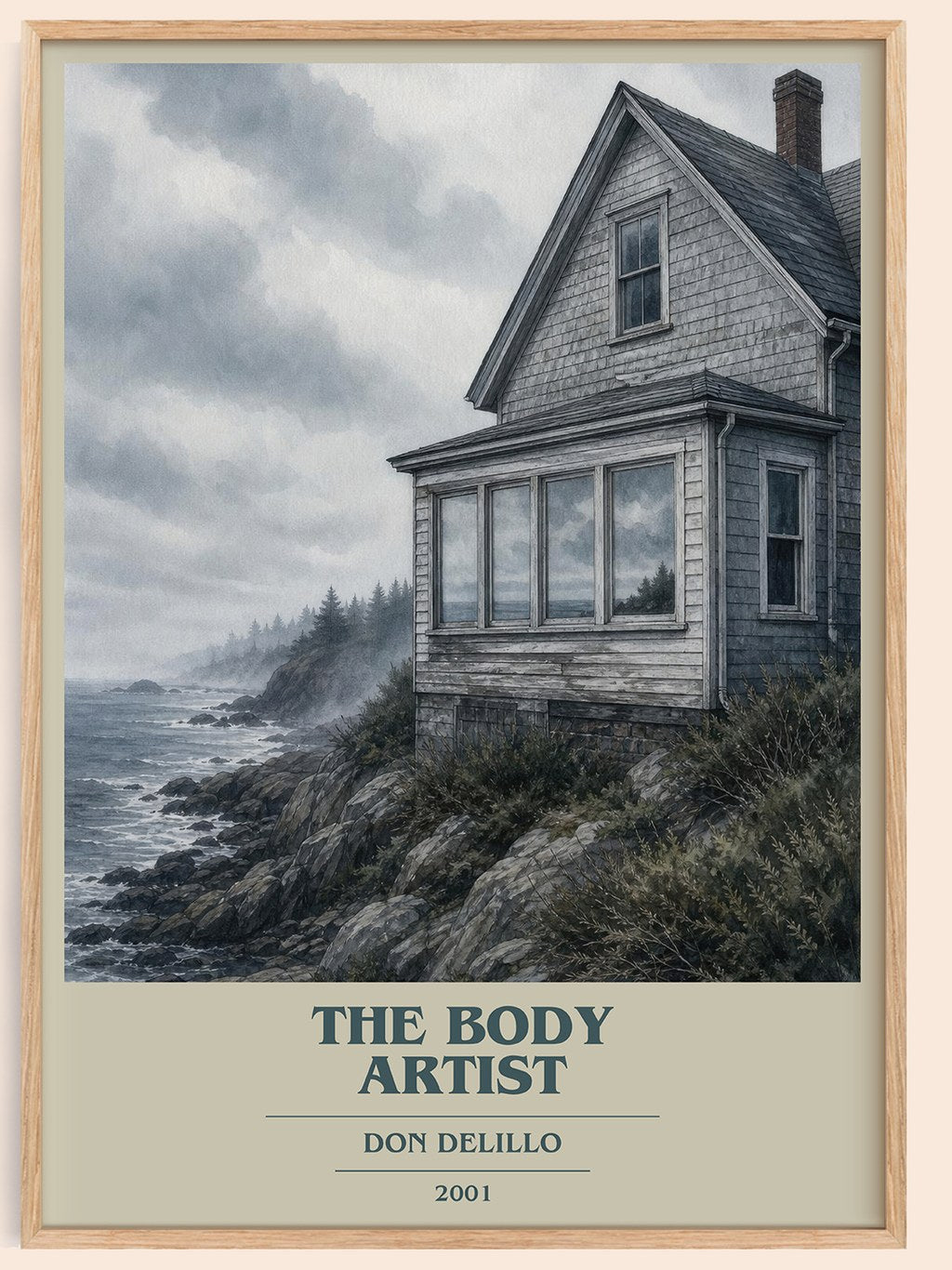 The Body Artist book cover book poster by Don DeLillo – framed literary art print