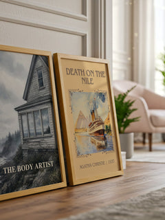 The Body Artist watercolour print framed by window – literary home decor