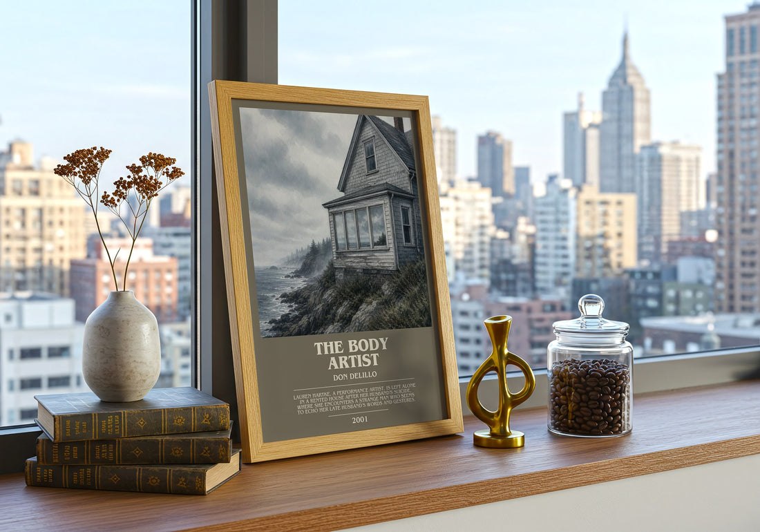 The Body Artist bookish print framed by window – literary home decor