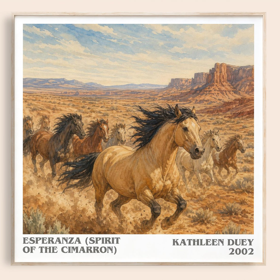 Esperanza (Spirit of the Cimarron) literary book poster by Kathleen Duey – framed literary art print