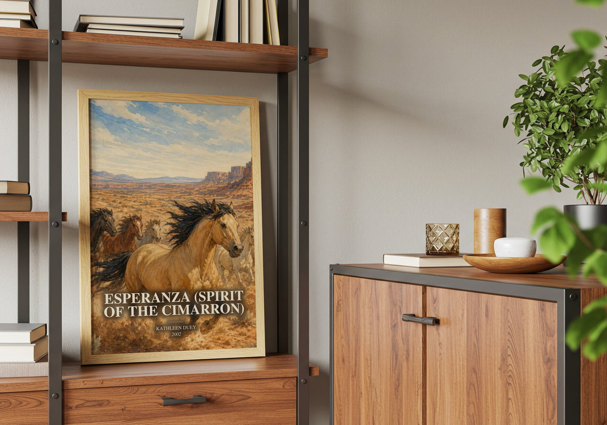 Esperanza (Spirit of the Cimarron) book watercolour illustration paper finish options – matte satin gloss