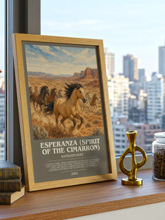 Esperanza (Spirit of the Cimarron) bookish print framed by window – literary home decor