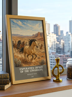 Esperanza (Spirit of the Cimarron) book cover print framed by window – literary home decor