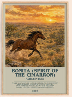 Bonita (Spirit of the Cimarron) bookish book poster by Kathleen Duey – framed literary art print