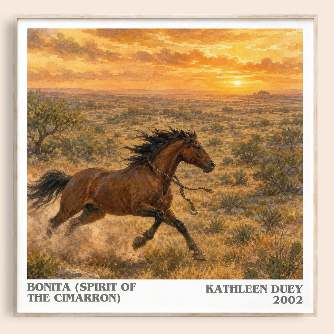 Bonita (Spirit of the Cimarron) literary book poster by Kathleen Duey – framed literary art print