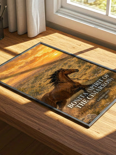 Bonita (Spirit of the Cimarron) watercolour book poster framed on wall – childrens wall art