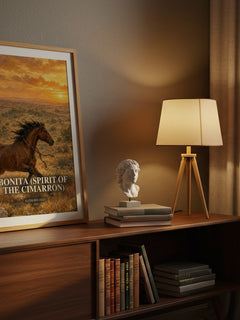 Bonita (Spirit of the Cimarron) watercolour print on bookshelf – Kathleen Duey fan gift