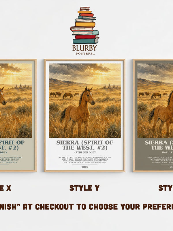 Sierra (Spirit of the West, #2) bookish print in frame leaning in hallway – historical fiction wall art