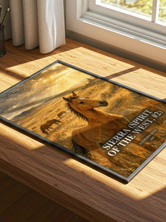 Sierra (Spirit of the West, #2) watercolour book poster framed on wall – historical fiction wall art