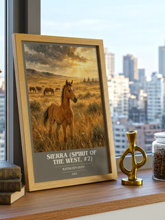 Sierra (Spirit of the West, #2) book cover print framed by window – literary home decor