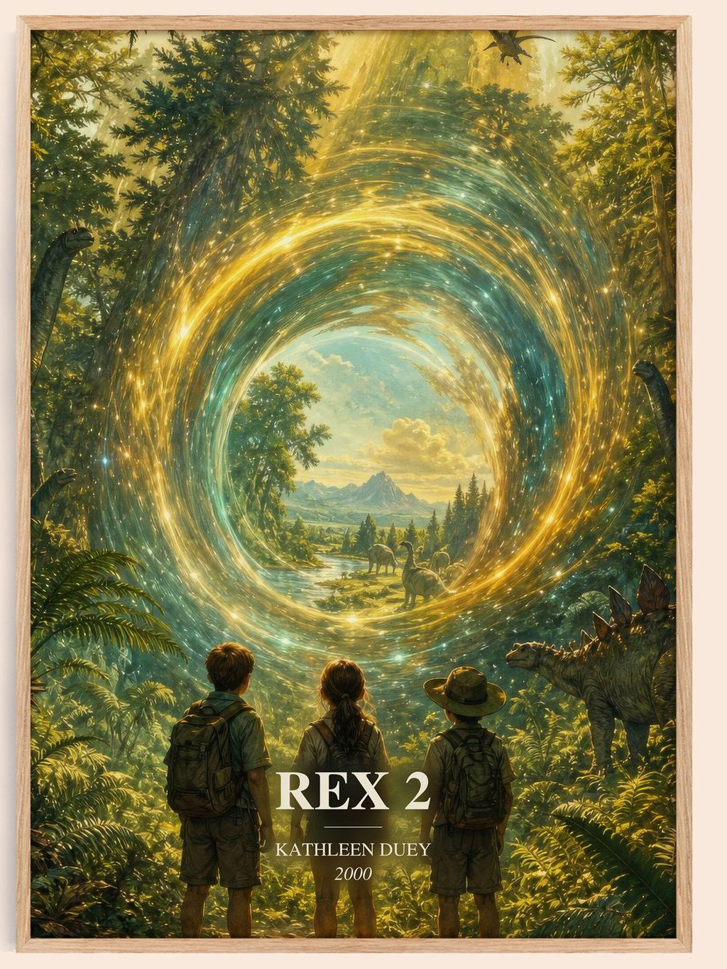 Rex 2 watercolour book poster by Kathleen Duey – framed literary art print