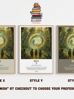 Rex 2 bookish print in frame leaning in hallway – young adult wall art