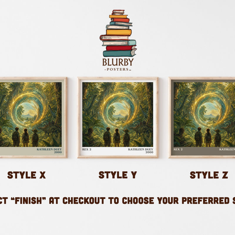 Rex 2 literary print in frame leaning in hallway – young adult wall art